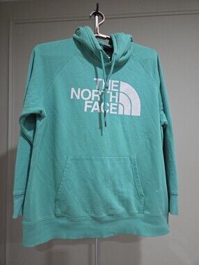 The North Face Teal Hoodie with White Logo Sz.XL